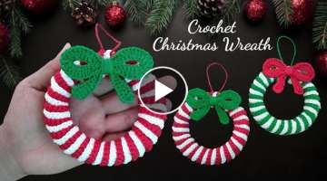 Christmas Ornament Wreath Crochet Tutorial