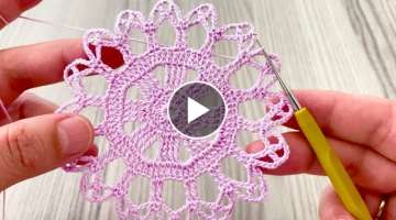 You Should Try It - Crochet Tablecloth Shawl Motif Tutorial