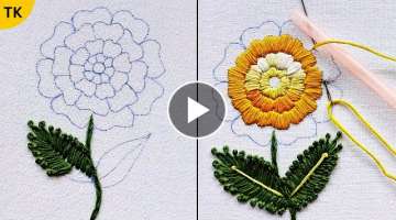 Elevate Your Embroidery Skills: Gorgeous Hand Embroidery Flower Design