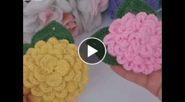 how to make crocheted 3d knitted flowers / crocheted knitted flower models #knittingmodels