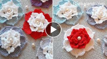 Crochet flower ROSE tutorial VERY EASY