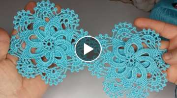 ????Crochet Flower Motif EASY Tutorial Crochet Lace Round Motif????????☺