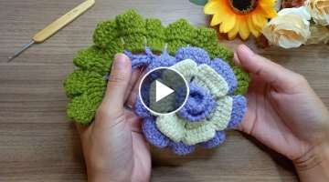 ????Wow, amazing????you won't believe this very easy crochet rose flower motif for beginners