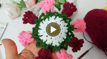 ????????Wonderful Tulip crochet coaster / very easy crochet????????????