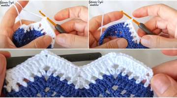 Zigzag knitting pattern construction stages