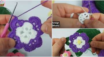 Watch how the extremely beautiful flower knitting pattern is made?
