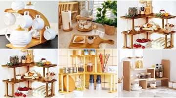 Kitchen Countertop Storage Shelf wooden design ideas tailored for you