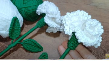 Crochet Carnation Flower Making / step by step carnation crochet