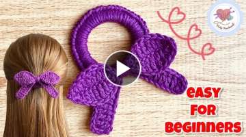 YOU WILL LOVE IT‼️ Super Easy Crochet Bow Hair Tie / Crochet Tutorial 