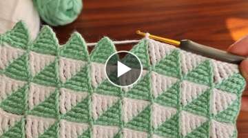 Wow!.. Super Easy, Crochet Very Beautiful eye catching Zigzag model.. -Tığ İşi Örgü Modeli.