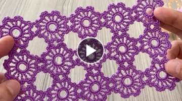 SUPER EASY Crochet Runner, Shawl, Blouse, Napkin Pattern Tutorial