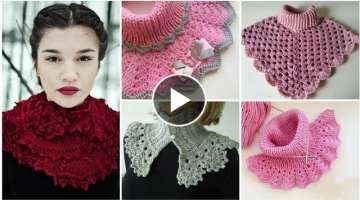 Latest &Stylish handmade crochet knitted cowl capelet scarf ,neck warmer for girls/Winter fashion