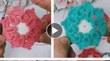 ???? Great very easy crochet knitting flower model Explanation