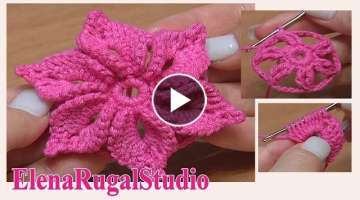 Nice Crochet 3D FLOWER/ Super POPULAR Project/ Unique STITCH