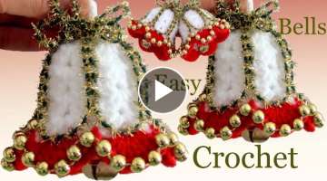 Como hacer Fácil Campanas de Navidad a Crochet de una sola pieza