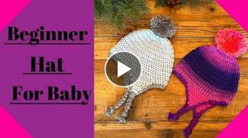 LEFT HANDED:Easy & Fast Crochet Baby Hat/Crochet Beanie/Crochet for Beginners/Basic Beanie 6-9 Mo...