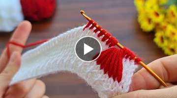 Wow! Super Very Easy Tunisian Crochet Knitting Model ✔ Yapımı Çok Kolay Tunus İşi Örgü Y...