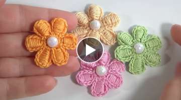 BEGINNER LEVEL/HOW TO Crochet FLOWERS for Beginners+ Ideas to Use Them/Bullion Block Stitch
