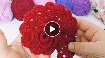 Amazing???????????? Very easy crochet rose flower making for beginner