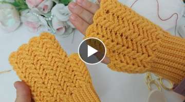 ????The easiest crochet fingerless glove model to make????????????????