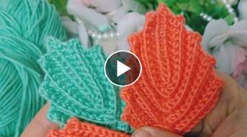 Serrated Knitted Leaf Making | Crochet Leaf Motif Making????????????