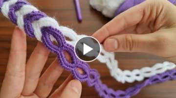Super Easy Tunisian Crochet Hair Band Model ✔ Çok Kolay Çok Güzel Tığ İşi Örgü Saç Ba...