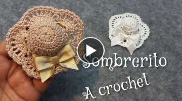 Sombrerito a crochet para recuerditos/o Para la barbie #sombrerocrochet #recuerdoscrochet