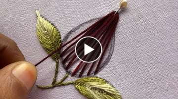 Super unique leaf design|embroidery flower design|3d hand embroidery design