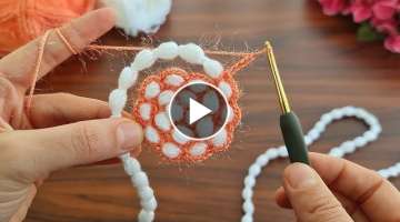 Wow !! Super easy, very useful crochet beautiful motif crochet coaster ✔ supla bardak altlığ...