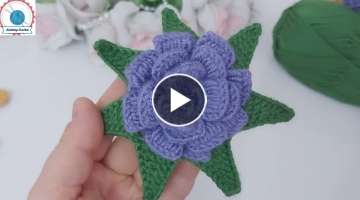 Very easy crocheted rose model //Super crochet flower preparation????????????