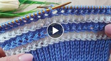 İki şiş kolay örgü yelek, süveter, şal model yapımı ✅Easy knitting crochet patterns