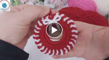 How to Crochet Christmas Wreath from a Bracelet ?/DIY Tutorial????????????