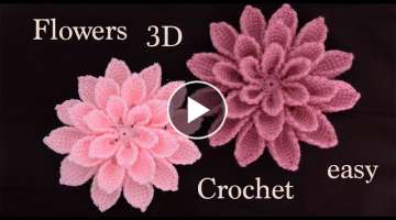 Como hacer flores en 3D paso a paso a Crochet tejido tallermanualperu