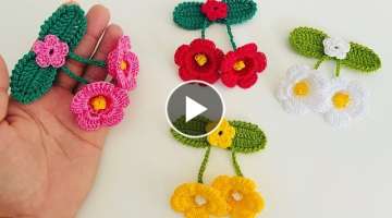 Flor de crochê para aplicação rápida e fácil