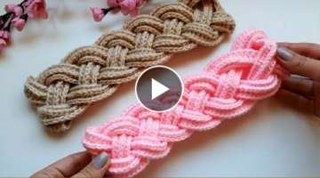 Halat Örgü Saç Bandı Yapımı | DIY Crochet Headband Tutorial