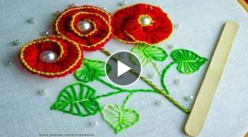 Sewing Hack with popstick |Hand Embroidery amazing Tricks #17|easy flower embroidery tricks