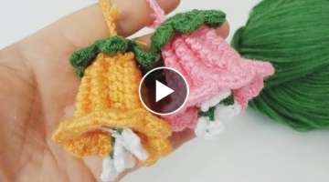 Crochet Cute Tulip Key Cover Key Holder Bag Charm ???? | Beginner Friendly! ????