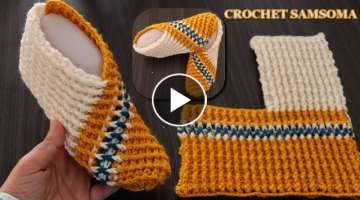 Very easy and elegant / Crochet shoes (socks) from one piece in the easiest way to any size you w...