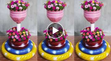 Upcycling Tires and Plastic Bottles My Stunning Flower Garden Transformation