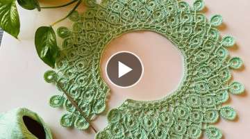 How to Crochet a collar | crochet necklace | crochet round collar pattern