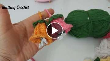 Gorgeous Crochet Tulip Flower Keychain