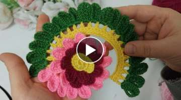 3D ????Crochet Flower???????? Very easy crochet rose flower making for beginners.