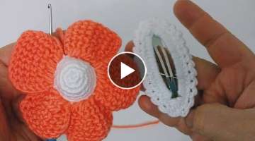 Floral crochet snap buckle making / Tunisian flower making ???????????? ????️????