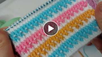 Wonderful Tunusian baby blanket stitch