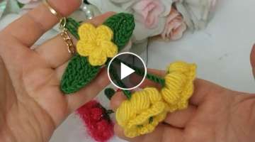 Crochet tulip keychain making - amigurumi keychain????