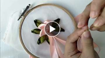 Simple Flower Ribbon Embroidery Tutorial