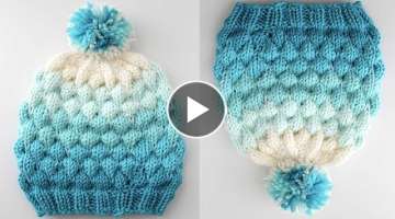 Bubble Beanie Hat Pattern for Knitters