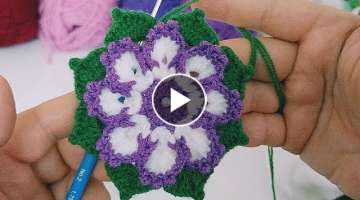 Easy flower motif crochet for beginners????very easy flower motif crochet to keep new ???????????...