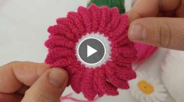 Wonderful Layered daisy Flower crochet knitting pattern 