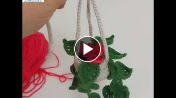 Fntastic ! ????????Crochet mini basket crochet flower pattern for Decor Accessories